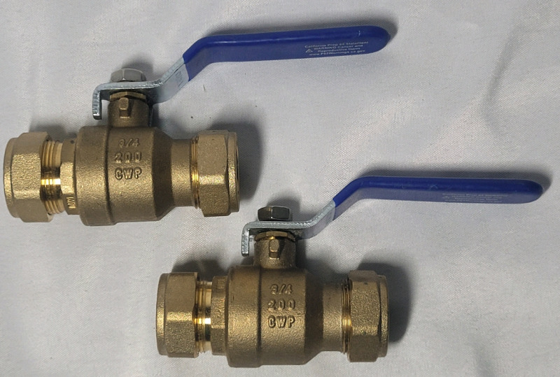 BII 3/4" Ball Valve , No Lead , Two (2) Valves - New