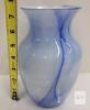 Pair of Blue Swirl Glass Vase 9" & Blue White Ceramic Vase 7" Ornate Design Home Decor - 3