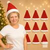 NEW 10-Piece Classic Red & White Santa Hat Set with Pom-Poms