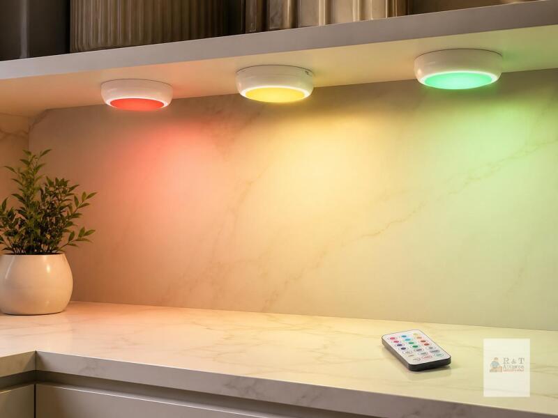 New Totahow LED Puck Lights Battery Operated with Remote, 3 Pack 13 Colors Changeable LED Under Cabinet Lights,Stick on Lights with Dimmer and Timer with remote