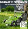 Steelite 13-Inch 1300W Corded Electric Lawn Mower, Green/Black - 2