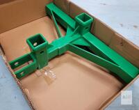 Category 1 3-Point Hitch Receiver Adapter, 2-Inch Heavy Duty Steel, Green Powder Coat