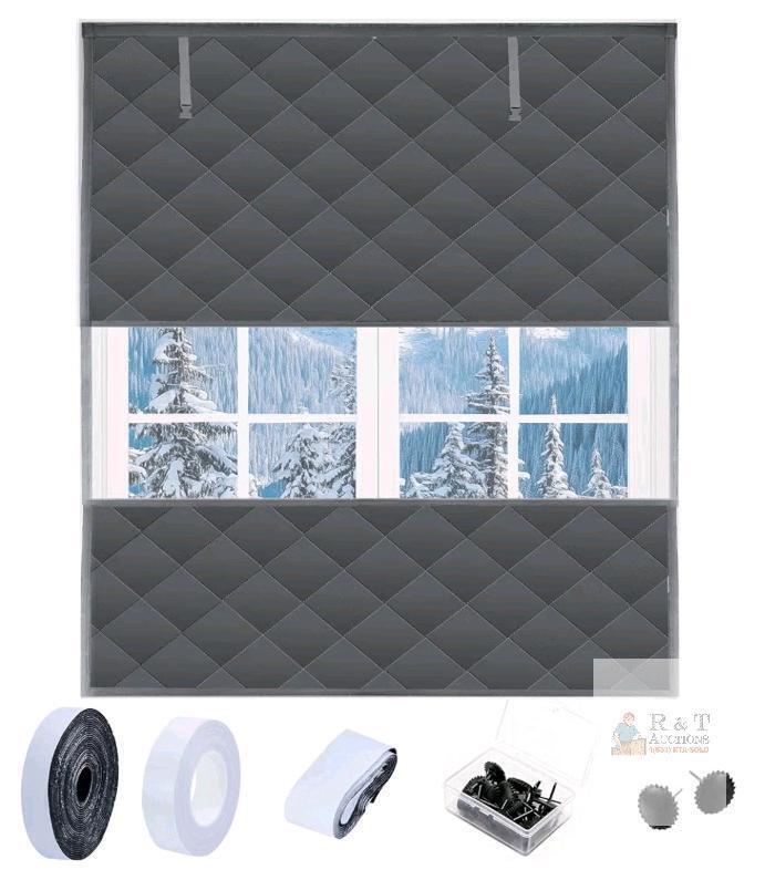 VAIMOR Thermal Insulated Window Curtain, 75x79 in., Dark Gray, Roll-up Design