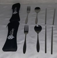 New, 2 Reuseable Utensil Sets in a Zipped Carrier