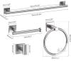 DUMDER 5-Piece Brushed Nickel Bathroom Hardware Set, 23.6" Towel Bar, 304 Stainless Steel - 2