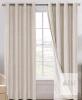 Beige Blackout Curtain Panels, Grommet Top, 50*96 in, Set of 2, Thermal Insulating