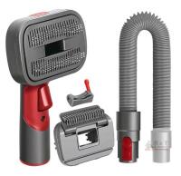 FUNTECK 2-in-1 Dog Hair Vacuum Brush for Dyson V7-V15, Self-Cleaning, Dual Heads