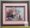 Pair 3D Floral Still Life Art Prints, Professionally Framed, 19"x15", Double Mat, Signature - 2