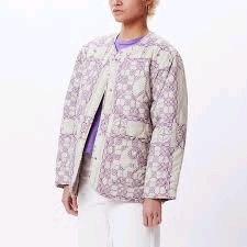 New, OBEY Purple & Tan Tiled Liner Jacket Size M