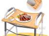 Bamboo Walker Tray Table with Cup Holder, Foldable Design, 21.3" x 15" - 2