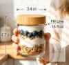 COMSAF Glass Jars with Bamboo Lids, 15oz (Set of 3), Airtight, Borosilicate, 3.4"x4.7", Boxed - 2