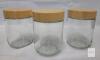 COMSAF Glass Jars with Bamboo Lids, 15oz (Set of 3), Airtight, Borosilicate, 3.4"x4.7", Boxed - 3