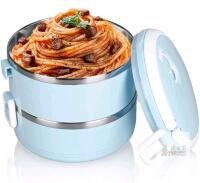 Double-Layer Insulated Lunch Box, 1.4L Capacity, Stainless Steel Interior, Leakproof Design