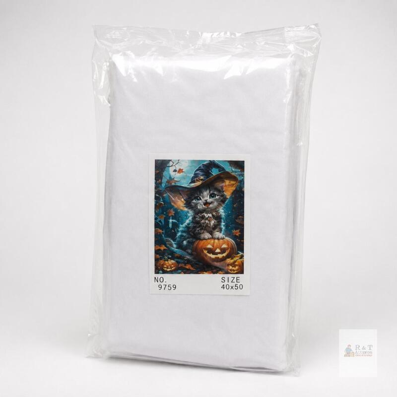 New 40 &times; 50 cm Halloween Cat & Pumpkin Paint-by-Numbers Kit &ndash; No. 9759