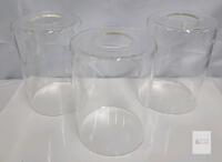 NEW Glass Lamp Chimneys, Clear Cylindrical Shades, 5 Inch Diameter, New - 3pcs , 5.5" tall & 3 ⅞" diameter