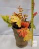 Artificial Fall Floral Arrangement, Rustic Pot, 13 in. Tall, Pumpkins, Leaves & Pine Cones - 2
