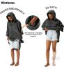 Winthome Hooded Surf Poncho Changing Robe, Medium, Blue, Quick-Dry Microfiber - 2