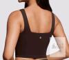 CRZ YOGA Butterluxe Square Neck Built-In Bra Tank, Size L, Dark Brown - 2