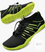 SIMARI Water Shoes, Black and Neon Green, Unisex, Quick-Dry, Non-Slip, Breathable Fabric