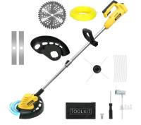 Vokoroad Cordless String Trimmer, 1200W, Brushless, 20V Dewalt Compatible, Saw & Metal Blades, 61"