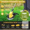 Vokoroad Cordless String Trimmer, 1200W, Brushless, 20V Dewalt Compatible, Saw & Metal Blades, 61" - 2