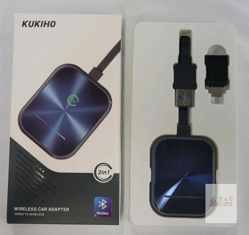 KUKIHO 2-in-1 Wireless CarPlay & Android Auto Adapter, Bluetooth 5.3, USB-A/USB-C, Dual-Band Wi-Fi