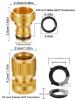 Brass 3/4-Inch Garden Hose Quick Connect Fittings Set of 6 - 2