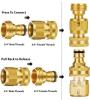 Brass 3/4-Inch Garden Hose Quick Connect Fittings Set of 6 - 3