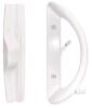 3-15/16&rdquo; Patio Door Handle Set, White, Universal Fit, Thumb Latch, Hardware Included