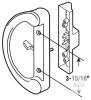 3-15/16&rdquo; Patio Door Handle Set, White, Universal Fit, Thumb Latch, Hardware Included - 3