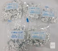 Assorted Cable Clips 4-10mm (500 pcs) with Steel Nails, White, PVC, Model X003UCA75T, Made in China