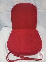 Red Chair Cushion Set with Non-Slip Backing and Fabric Ties New - Set of 2 , 18"&times;18"&times;2 &frac14;"