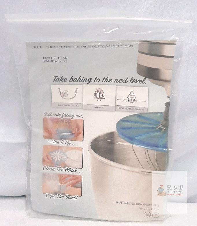 Stand Mixer Bowl Scraper Attachment for Tilt-Head Mixers, Clear Plastic with Green Silicone Edge