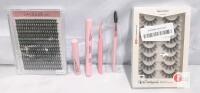 Laubess & Happy Heartbeat Lash Extension Kit, Strip + Cluster Lashes, Tools & Adhesives, Multi-Length