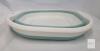Collapsible Silicone and Plastic Multi-Purpose Storage Washing Basin, White and Light Blue - 2