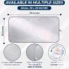 EcoNour Car Windshield Sunshade 59"x29" Foldable 240T Polyester with Storage Pouch, Silver