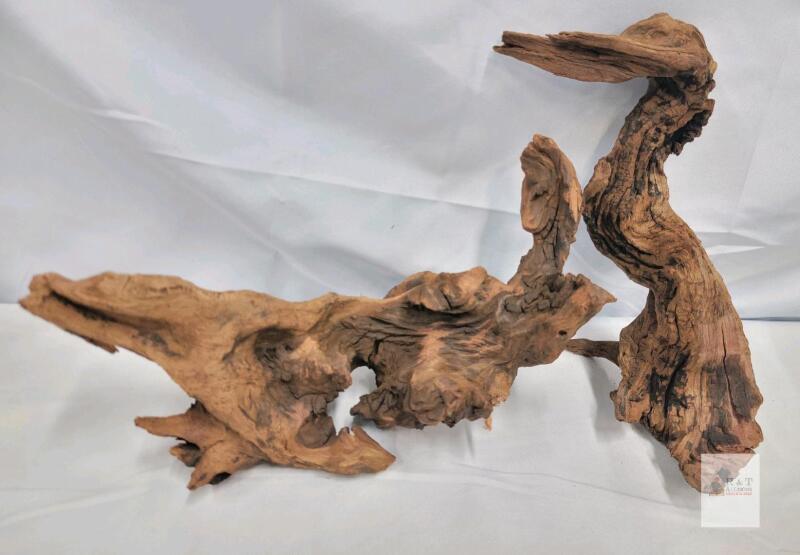 Emours Porous Natural Driftwood, 2 Pieces, 8&ndash;12" for Aquariums and Terrariums