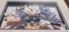 Handcrafted 3D Paper Tole Framed Floral Art 1995, Pink and Blue Flower Basket, Signed by Molly - 5