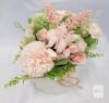 Artificial Floral Arrangement in White Ceramic Vase with Twine Bow, Approx. 6.7" Tall - 2