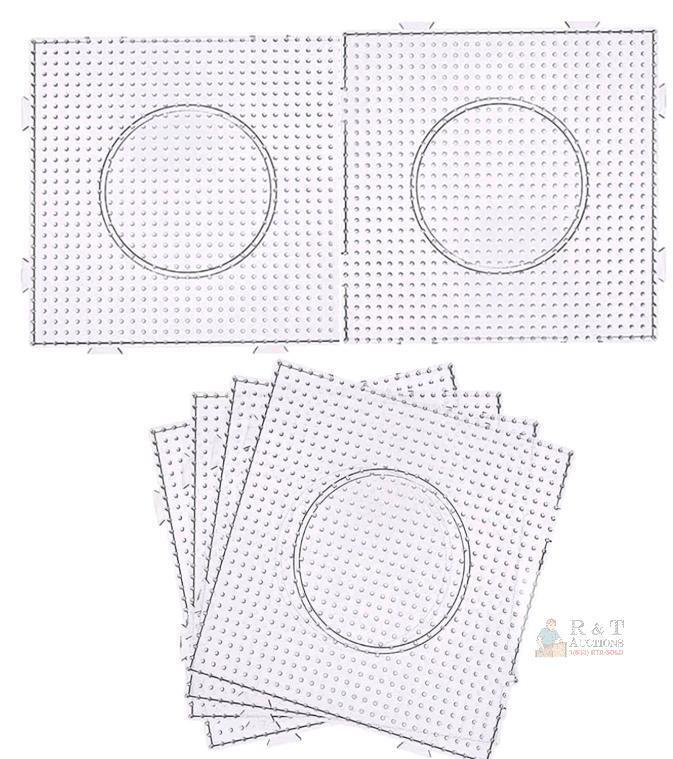 BANCHELLE Transparent 6" Square Fuse Bead Pegboards, Set of 6, 5mm Bead Compatible