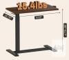 Adjustable Overbed Table, 27.6"x15.75" Top, Height 26"-41.7", 15.4 lbs, Dark Wood & Black Frame - 2
