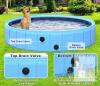 87" Foldable Pet Pool with Sprinkler, Blue, PVC with Reinforced PP Panels - 2