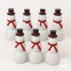 7-Piece Holiday Style Plastic Snowman Tabletop D&eacute;cor Lot &ndash; Approx. 25 cm Tall Each, Scuffed hats but still look very festive indeed