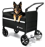 Libbipaw Foldable Dog Wagon Cart, 200 lb Capacity, Black, All-Terrain Wheels