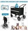 Libbipaw Foldable Dog Wagon Cart, 200 lb Capacity, Black, All-Terrain Wheels - 2