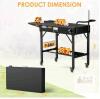 LETEUKE Portable Outdoor Grill Cart/Table, 43" x 17" x 30", Heavy-Duty Carbon Steel, 450 lbs Capacity - 2