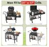 LETEUKE Portable Outdoor Grill Cart/Table, 43" x 17" x 30", Heavy-Duty Carbon Steel, 450 lbs Capacity - 3