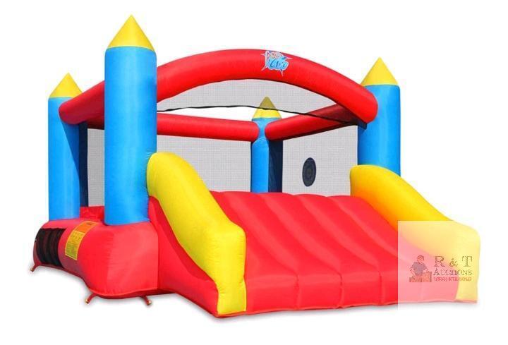Action Air Castle Bounce House 12'x9'x6' w/ 450W Blower, Mesh Walls, Slide, Accessories Included
