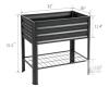 Veezyo Raised Metal Garden Bed with Shelf, Set of 2, 31.8"x20"x31.5", Black, SKU HYX-190620-2A - 2