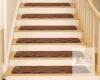 7-Piece Brown Bullnose Stair Tread Carpet Mats, Self-Adhesive, Non-Slip - 3